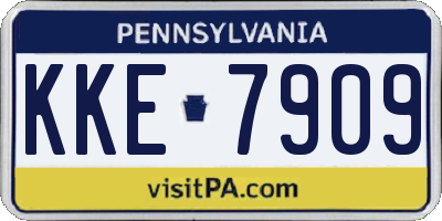 PA license plate KKE7909