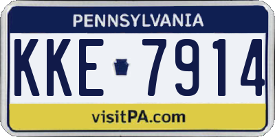 PA license plate KKE7914