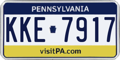 PA license plate KKE7917