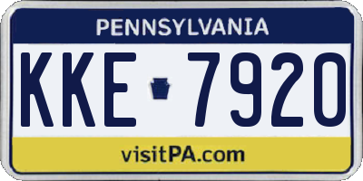 PA license plate KKE7920