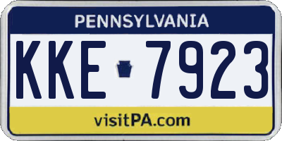 PA license plate KKE7923