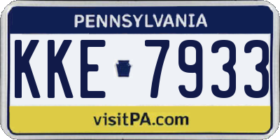 PA license plate KKE7933