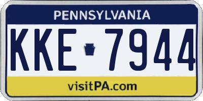PA license plate KKE7944