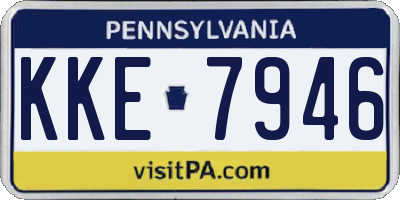 PA license plate KKE7946