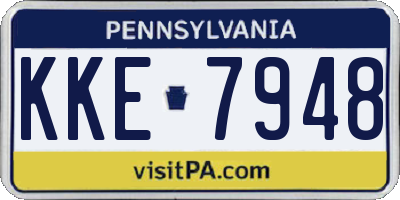 PA license plate KKE7948