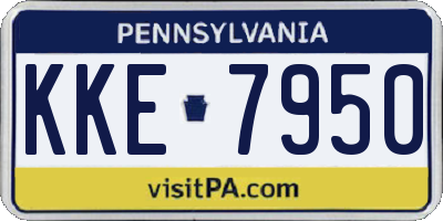 PA license plate KKE7950