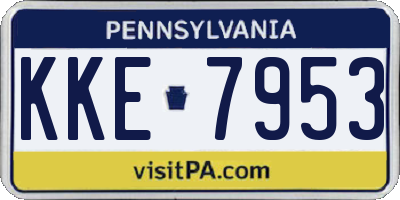 PA license plate KKE7953