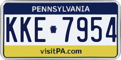 PA license plate KKE7954