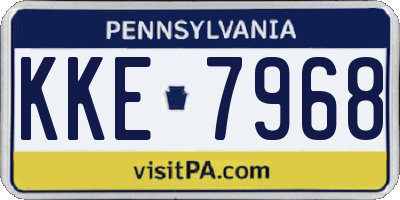 PA license plate KKE7968
