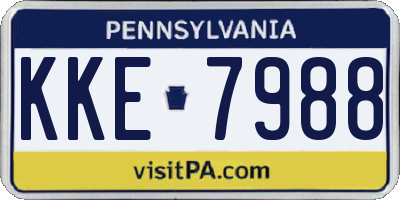 PA license plate KKE7988