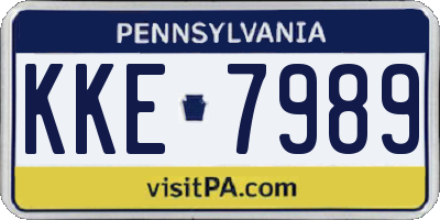 PA license plate KKE7989