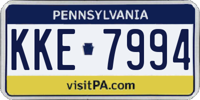 PA license plate KKE7994