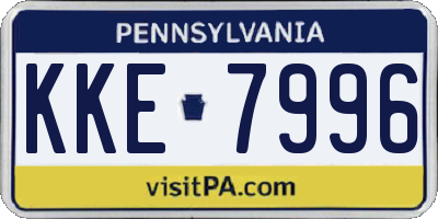 PA license plate KKE7996
