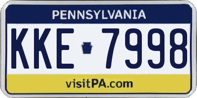 PA license plate KKE7998