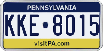 PA license plate KKE8015