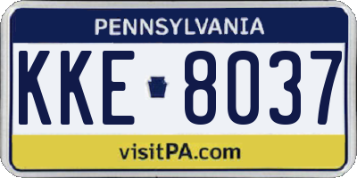 PA license plate KKE8037