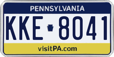 PA license plate KKE8041
