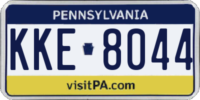 PA license plate KKE8044