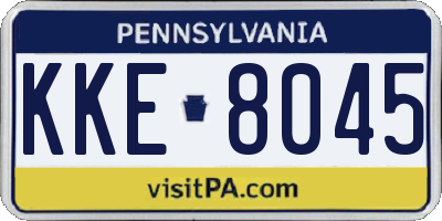 PA license plate KKE8045