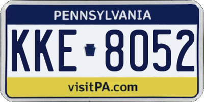 PA license plate KKE8052