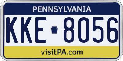 PA license plate KKE8056