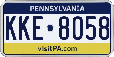 PA license plate KKE8058
