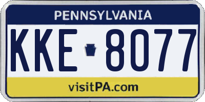 PA license plate KKE8077