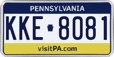 PA license plate KKE8081