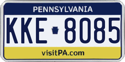 PA license plate KKE8085