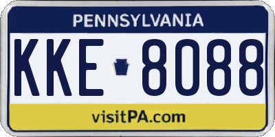 PA license plate KKE8088