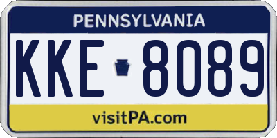 PA license plate KKE8089
