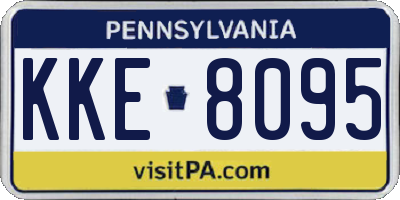 PA license plate KKE8095