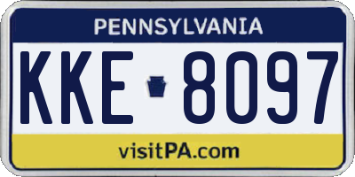 PA license plate KKE8097