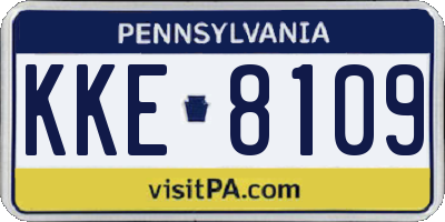 PA license plate KKE8109