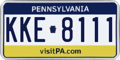 PA license plate KKE8111