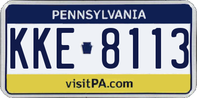 PA license plate KKE8113