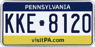 PA license plate KKE8120