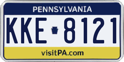 PA license plate KKE8121