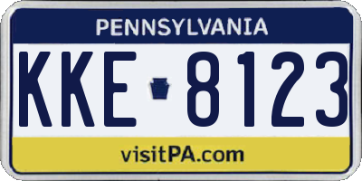PA license plate KKE8123