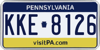 PA license plate KKE8126