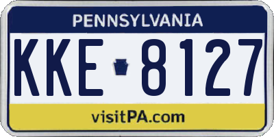 PA license plate KKE8127