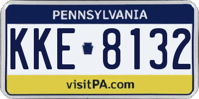 PA license plate KKE8132