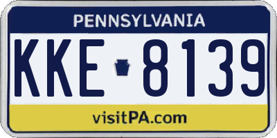 PA license plate KKE8139