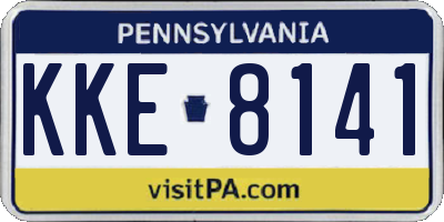 PA license plate KKE8141