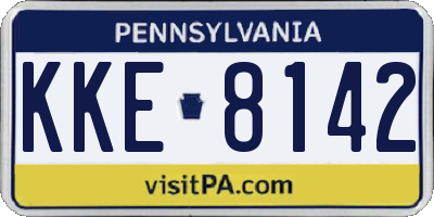 PA license plate KKE8142