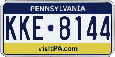 PA license plate KKE8144
