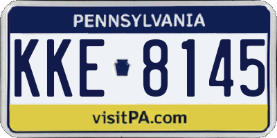 PA license plate KKE8145
