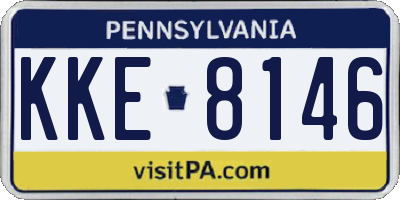 PA license plate KKE8146