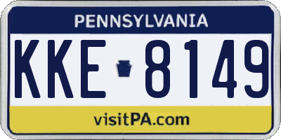 PA license plate KKE8149