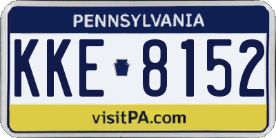 PA license plate KKE8152